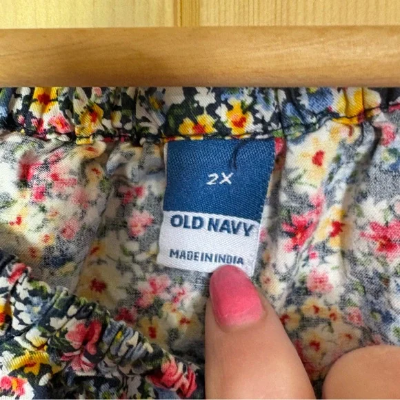 old navy micro Floral-Print Puff-Sleeve Babydoll Top 2X Spring Cottagecore color - Picture 3 of 12
